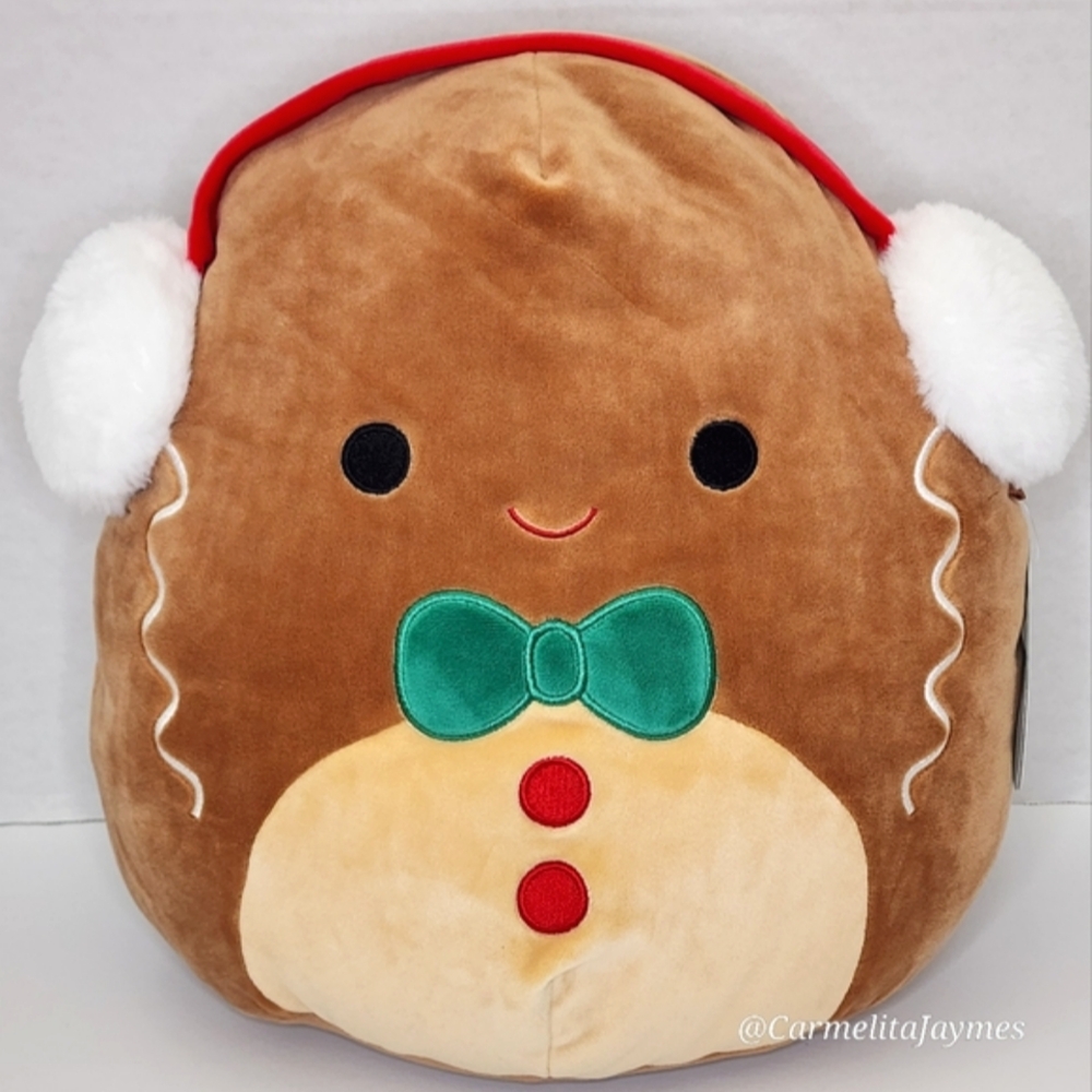 🎄 JORDAN 🧑‍🦰 Gingerbread Boy w/Earmuffs Christmas 2022 Squishmallow ☆ NWT ☆